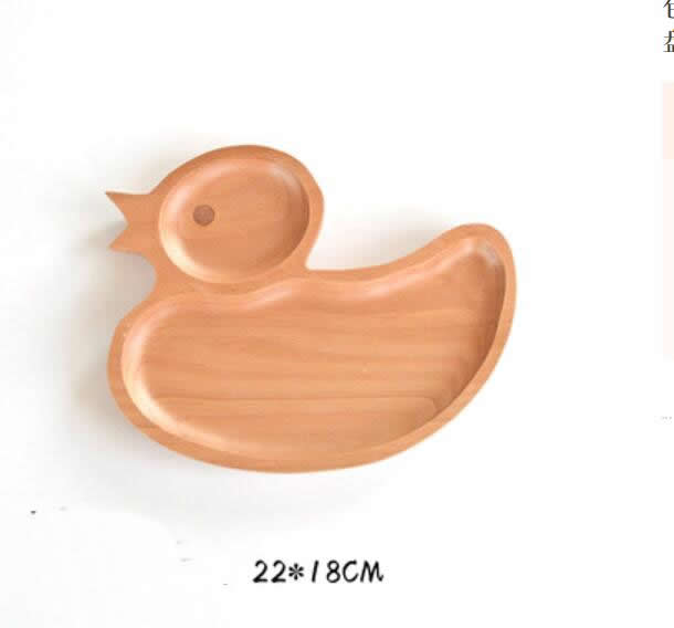 Dessin animé mignon animaux plaque en bois cuisine créative enfants aiment les plats en bois: F