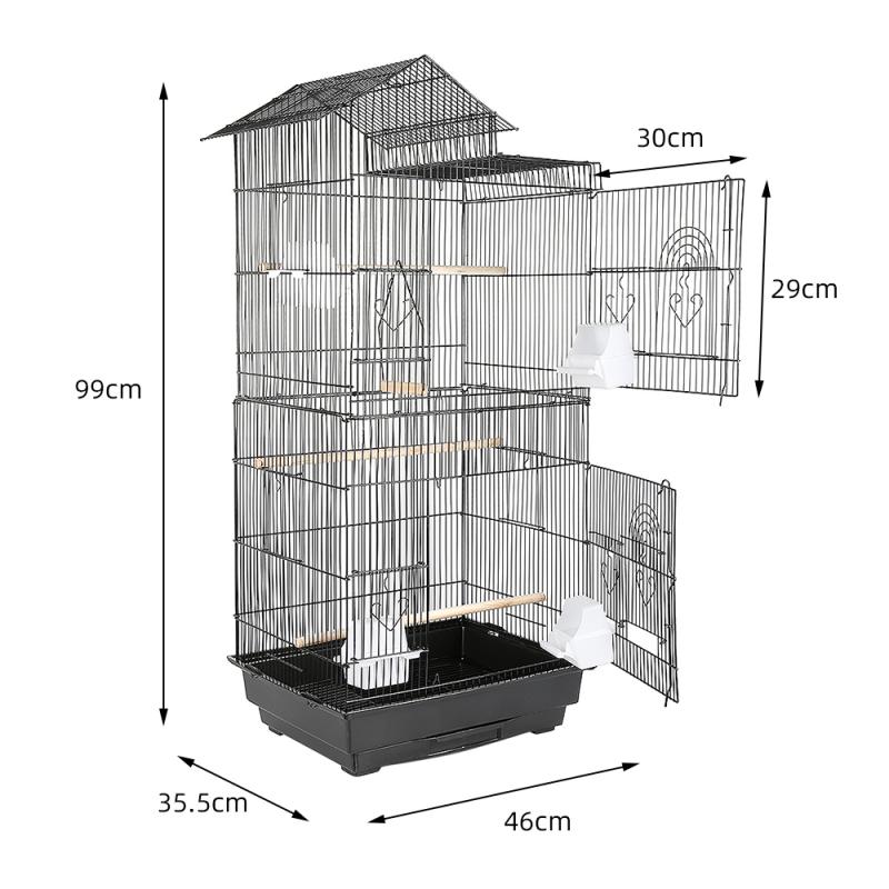 Jaula Grande Para Loros Y Aves - Estructura Metálica Blanca, Amplia Para Vuelo