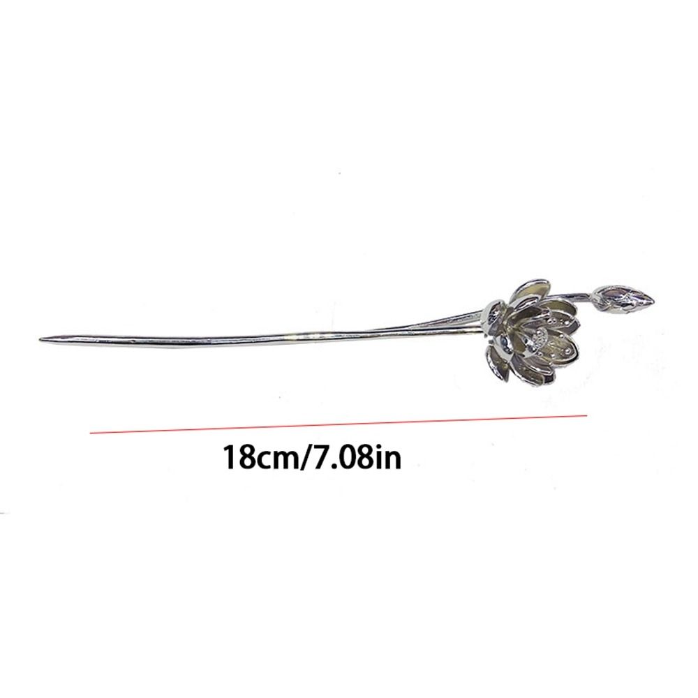 Herramienta de de peinado de loto y flor de perla antigua, horquilla de Metal, palillos para el cabello Hanfu, horquilla de estilo antiguo, tocado de estilo chino