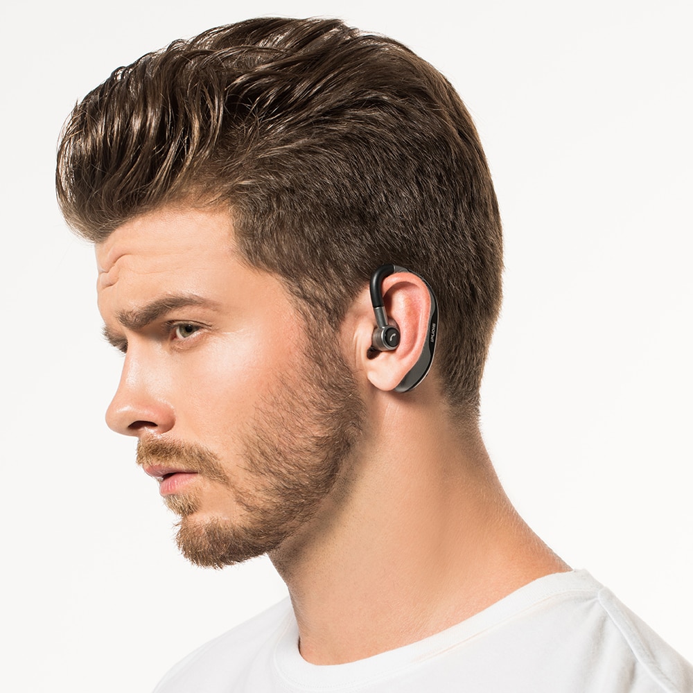 IPUDIS Bluetooth Oortelefoon Draadloze Handfree Single Oorhaak Headset 170mAh 17H Spreektijd met Microfoon voor Automobilist