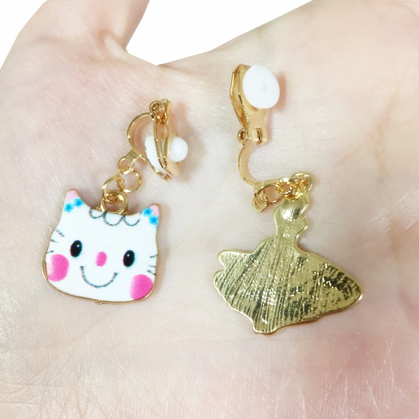 Clip On Earrings Kids Cute Cartoon Animal Cat Ear No Piercing Ear Rings For Children Jewelry Korean Ear Clip For Girls