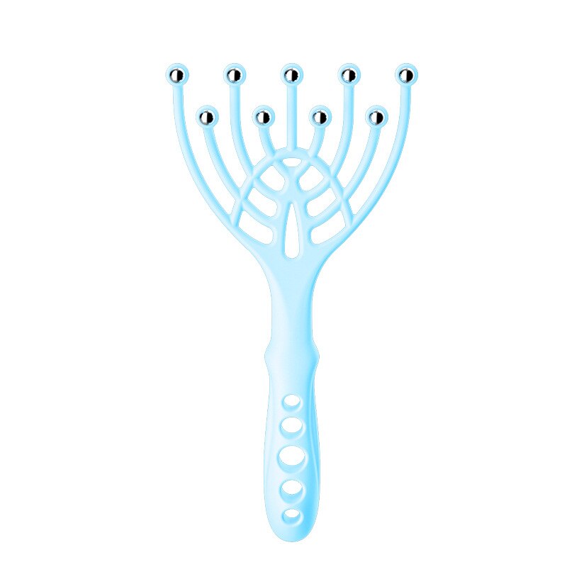 Masseur de tête à 9 griffes 1 pièce, Relaxation du corps et du cuir chevelu, Massage des cheveux à main, Relaxation Spa, soins de santé, soulagement du Stress: Blue 1pcs