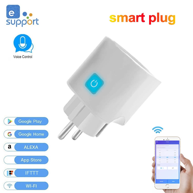 Ewelink – prise WIFI intelligente, maison, téléphone portable, contrôle de synchronisation à distance, Compatible avec Alexa Google Home EU