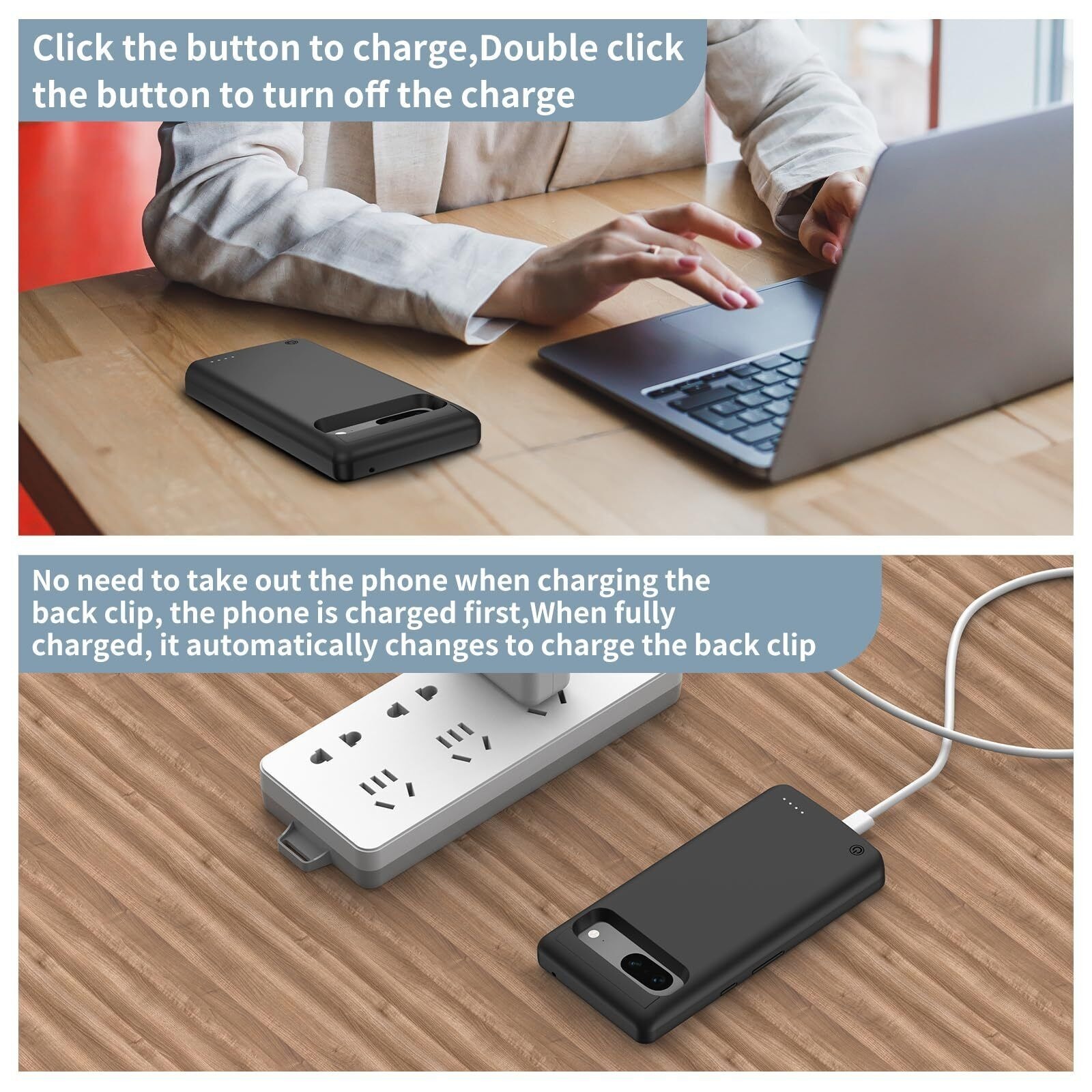 Kabellose ladehülle 10000 google Pixel 8 Profi ( 7 6 Profi)