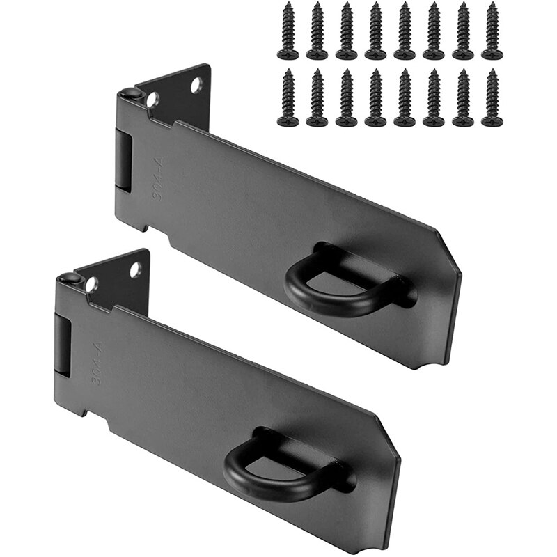 2 Pack Door Hasp Latch Lock 5 Inch Stainless Steel Safety Packlock Clasp Thick Door Gate Lock Hasp With Screws