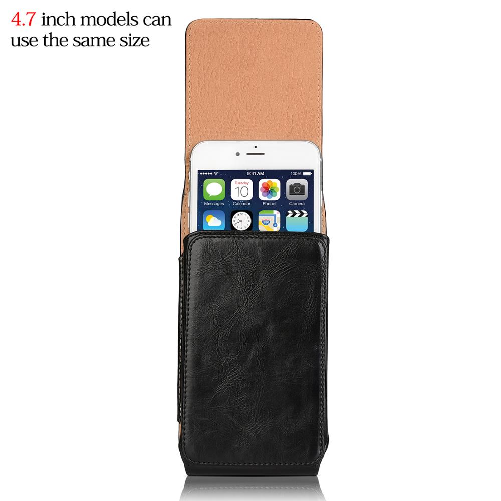 Funda de cuero PU bolsa de cintura para iphone 6 6s 7 8 plus funda Vertical magnética 4,7/5,5 "para iphone 6 7 8 funda de móvil para cinturón