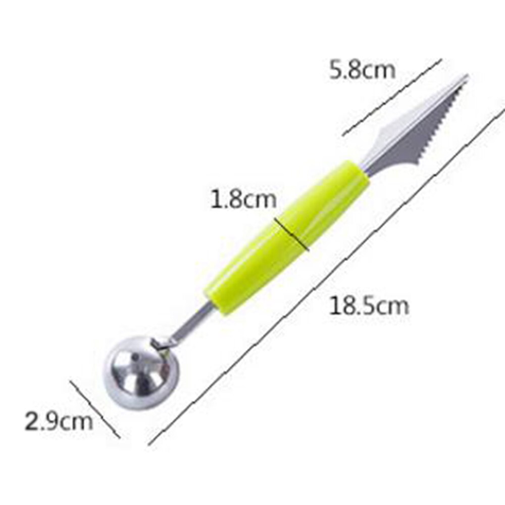2 in1 Dual-kopf Edelstahl Obst Ball Carving Messer Obst Scoop Melone Bagger Obst Krug Kartoffelpüree Baller eis Löffel