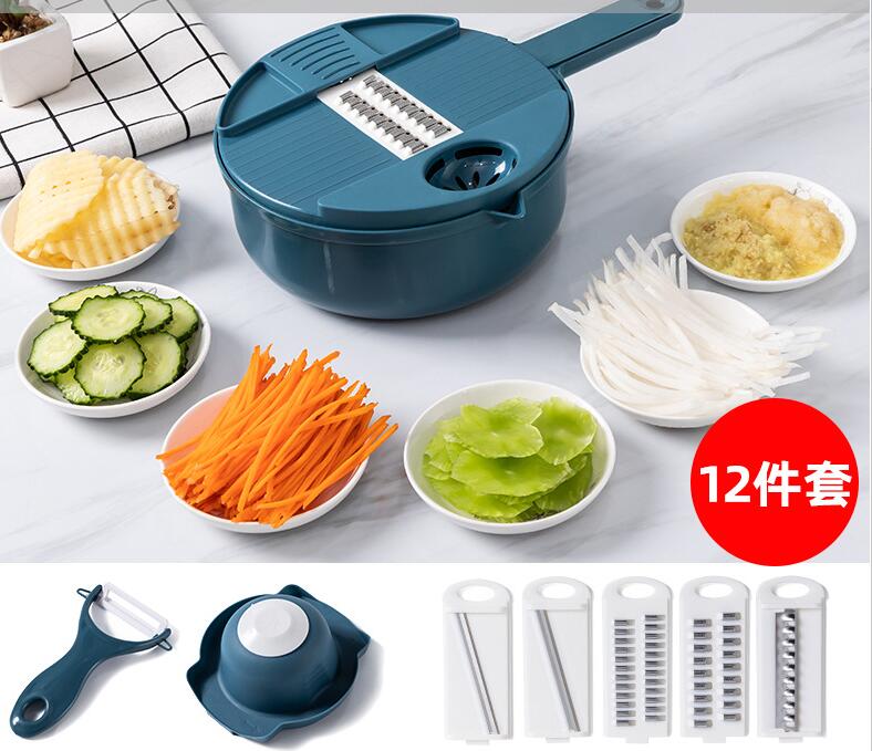 12set Multifunction Slicer Multi-Function Cutting Food Potato Carrot Veggie Grater Chopper Kitchen Cutting Machine Cheese Grater