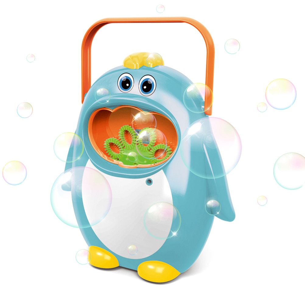 Penguin Automatische Bubble Babybadje Speelgoed Outdoor Bubble Blower Maker Zwemmen Bad Zeep Machine Speelgoed Voor Kinderen Muziek Speelgoed #20: Blauw