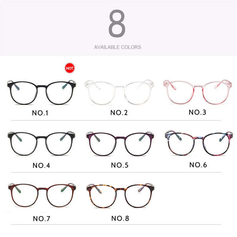 Plastic Glasses Frames Round Female Men Nerd Transparent Optical Frames Computer Glasses Frames