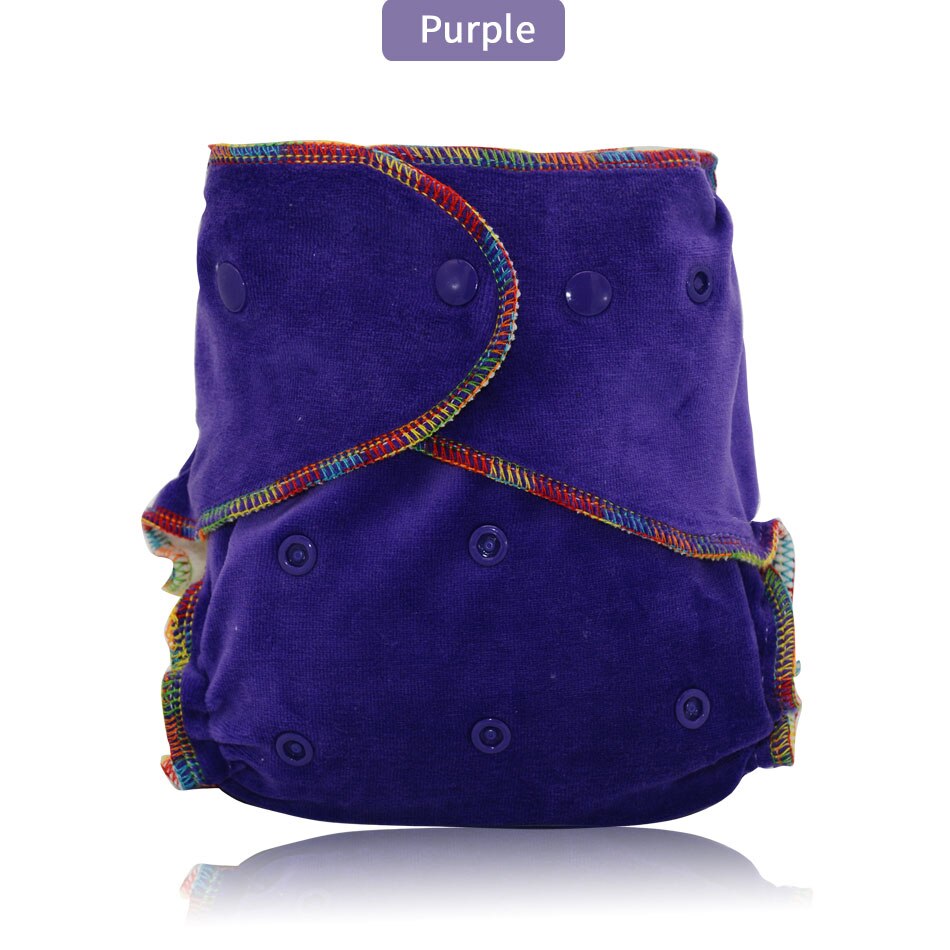 Miababy Bamoo Velours Doek Luier Milieuvriendelijke Wasbare Baby Nappy Herbruikbare Onesize Ingerichte Luier: purple