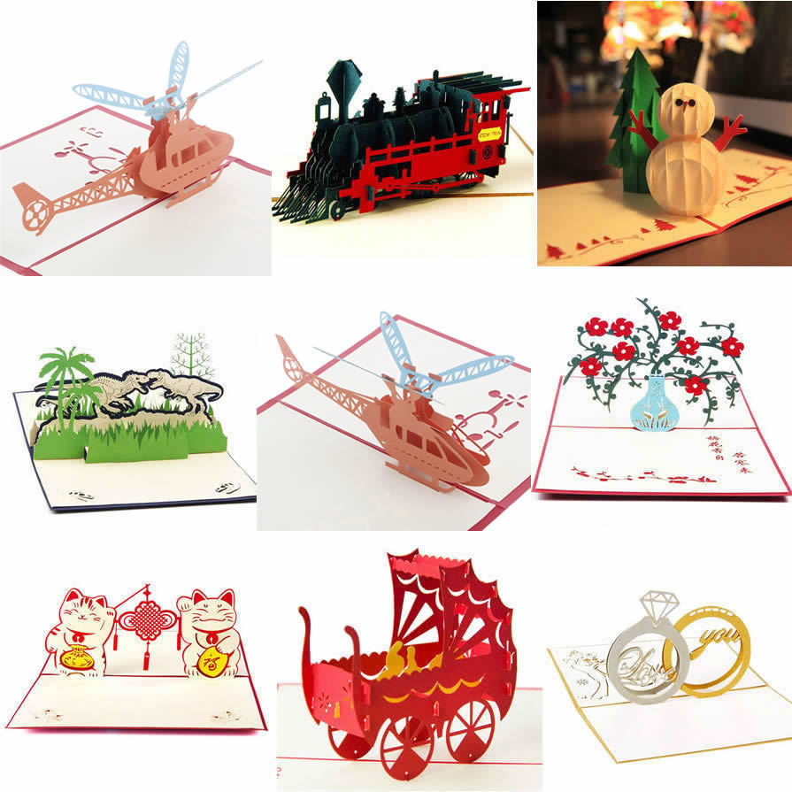 3d pop-up invitasjon gratulasjonskort bursdag valentinsdag år xmas