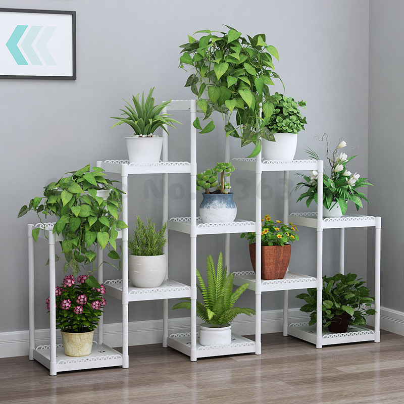 Flower shelf multi-storey indoor special balcony terrace flower stand multi-pot rack plastic window frame rack