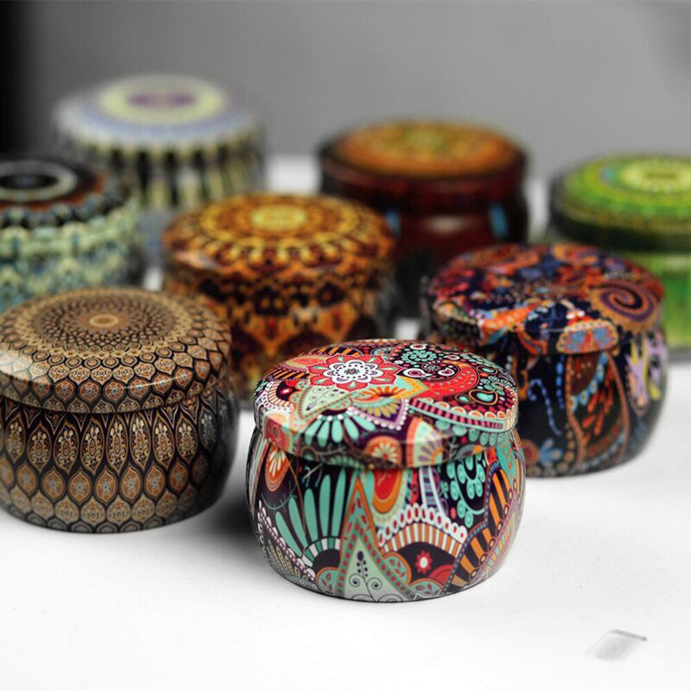 Mini lata Retro Floral, caja de lata encantadora para joyería, dulces, dulces, té, galletas, , 20/10 piezas