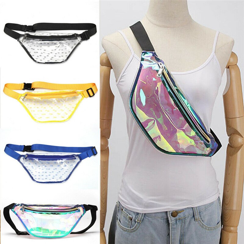 Vrouwen Tas Toevallige PVC Transparante Taille Fanny Pack Belt Bag Lady Pouch Reizen Hip Bum Schoudertas Crossbody Tas portemonnee