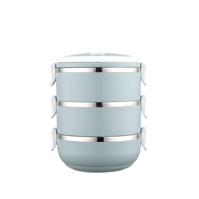 Tiffin box stainless steel lunch box Bento Box combination container for food thermal insulation: Grey 3 layers