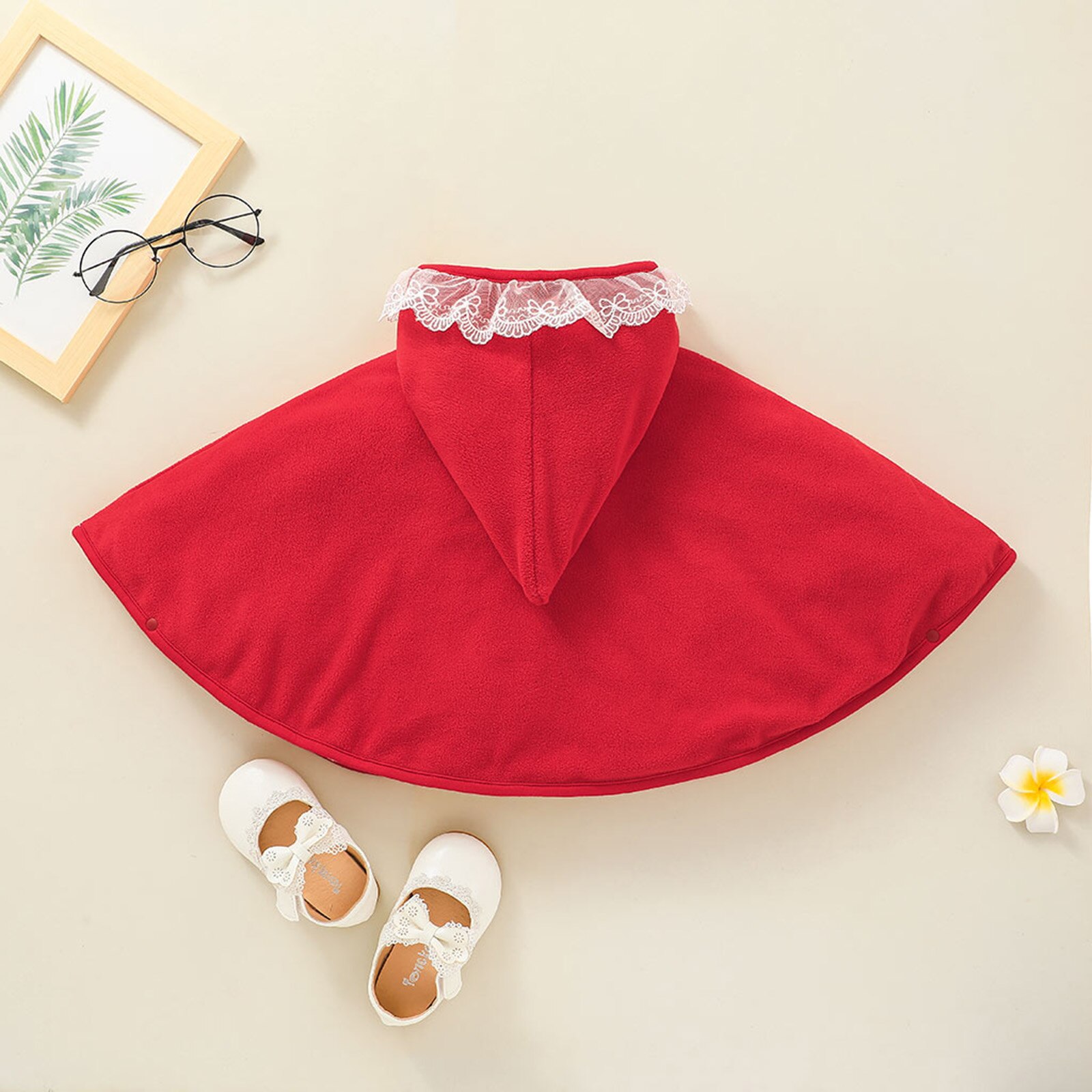 Capa con capucha para niñas pequeñas, Poncho de manga larga con botones y lazo, informal, para invierno