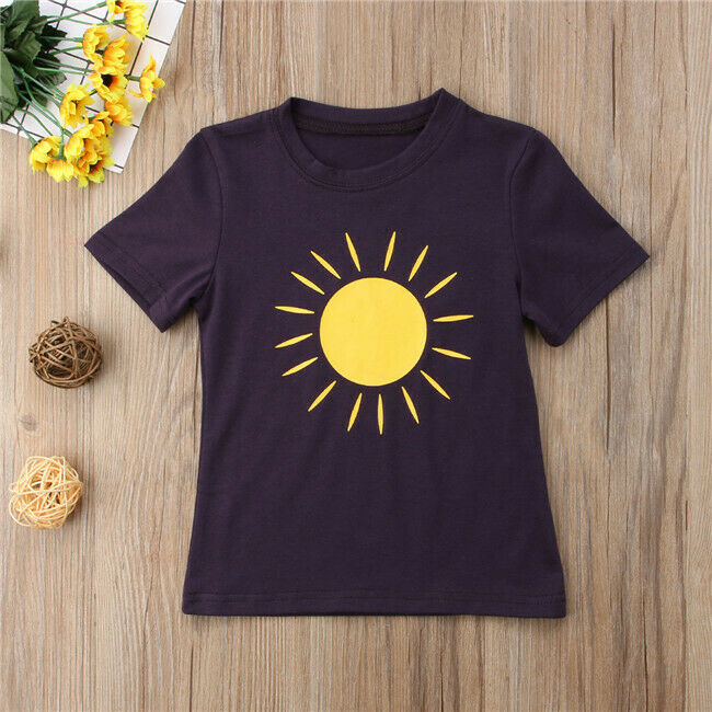 Family Outfits Clothes Mother Daughter Kids Matching T-shirt Womens Son Tops US