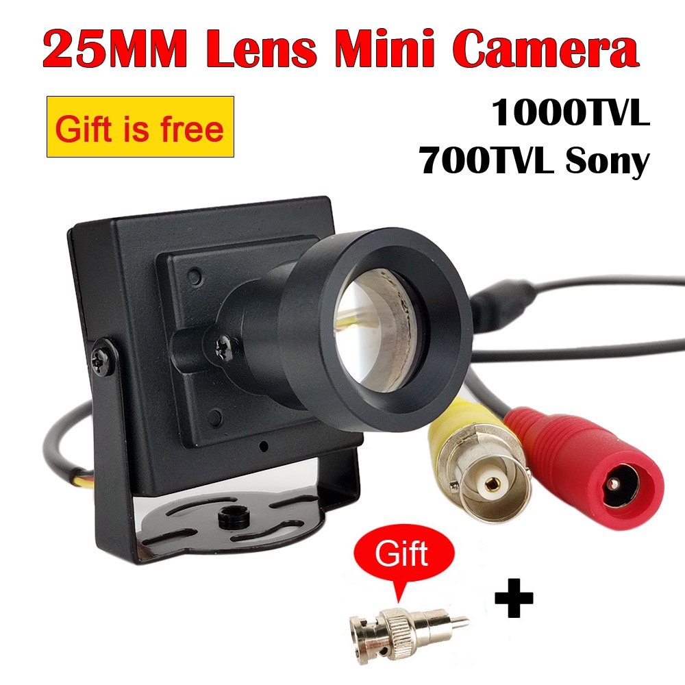 25Mm Lens Sony Ccs 700TVL Camera 1000TVL 700TV Cmos Cctv Security Box Kleur Mini Camera + Rca Adapter Auto inhalen Camera
