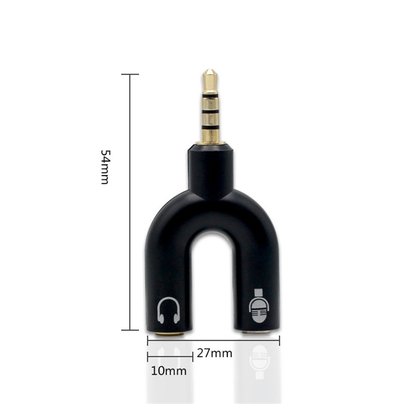 U Type 3.5Mm Audio Splitter 3.5 Man 2 Aux Vrouwelijke Oortelefoon Microfoon Converter Kabel Voor Notebook Laptop