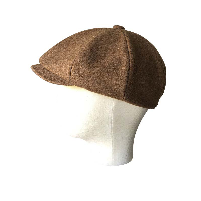 Chapeau en laine de chameau noir pour homme et femme, casquette à chevrons Tweed, octogonale, rétro, plat, collection hiver , BLM65