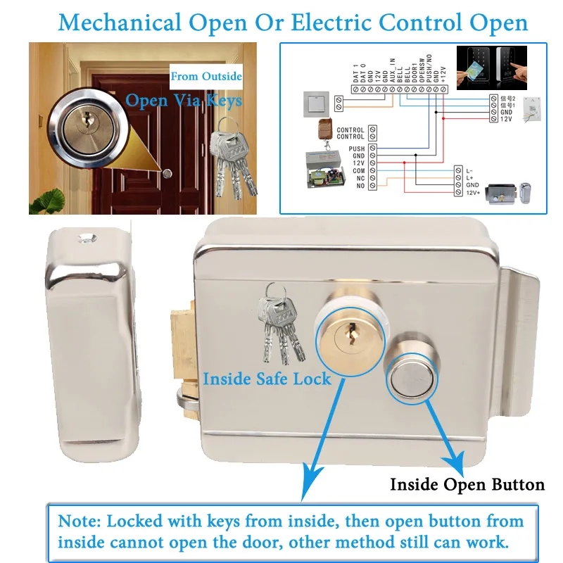 Elektronisk magnetisk dørlås med elektrisk kontrol til 12v dc adgangskontrolsystem video intercom dørtelefonsystem