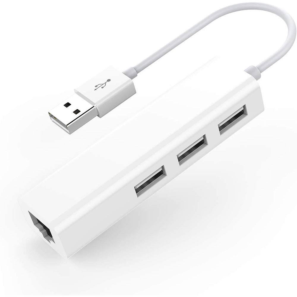 3 USB 2.0 Ports Hub With USB Ethernet RJ45 LAN Adapter Laptop Ethernet Dock Network Extender For Mac IOS Android PC Chromebook