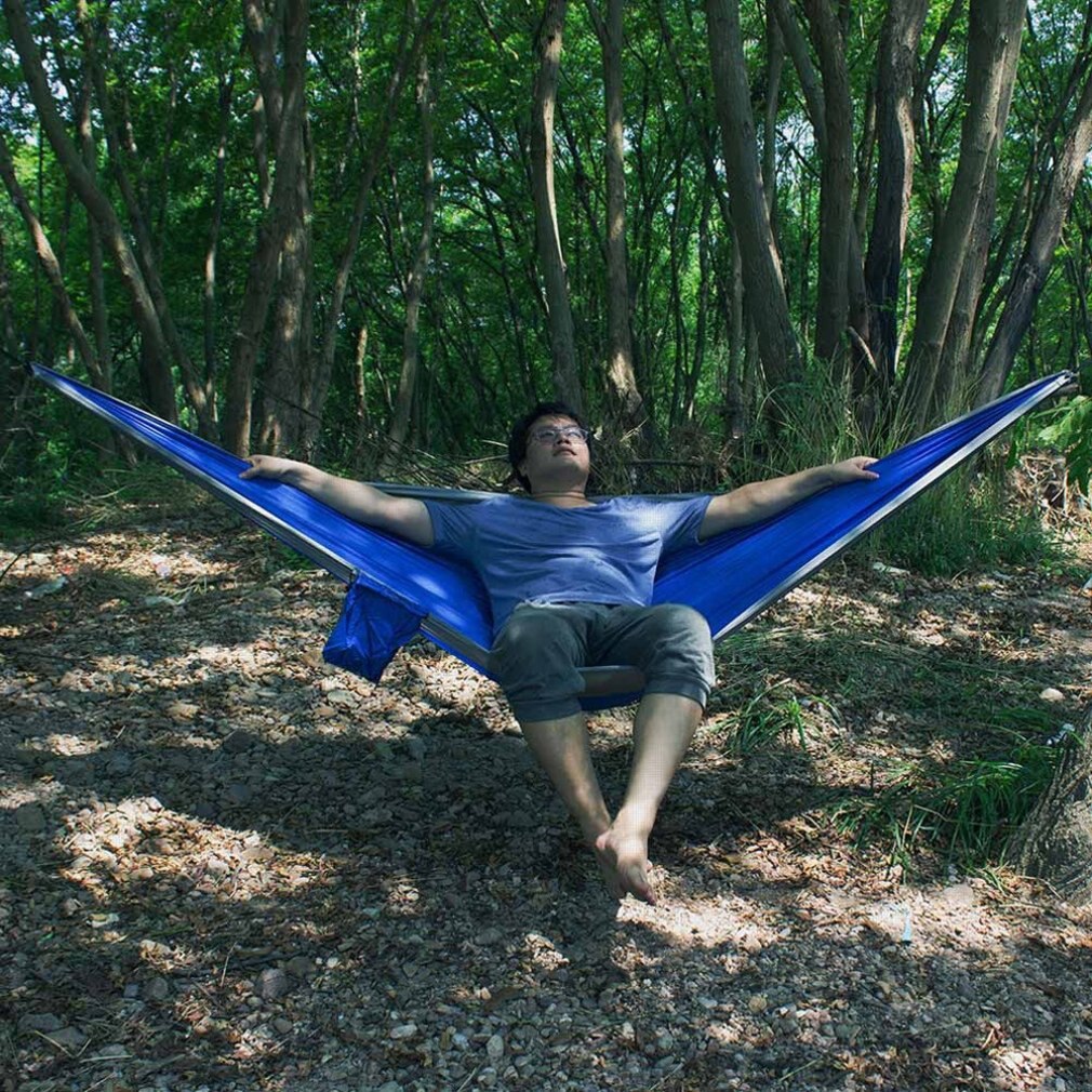 Double Fabric Hammock Outdoor For Travel Camping High Strength Parachute Portable Hammocks Swing Tent hamac гамак