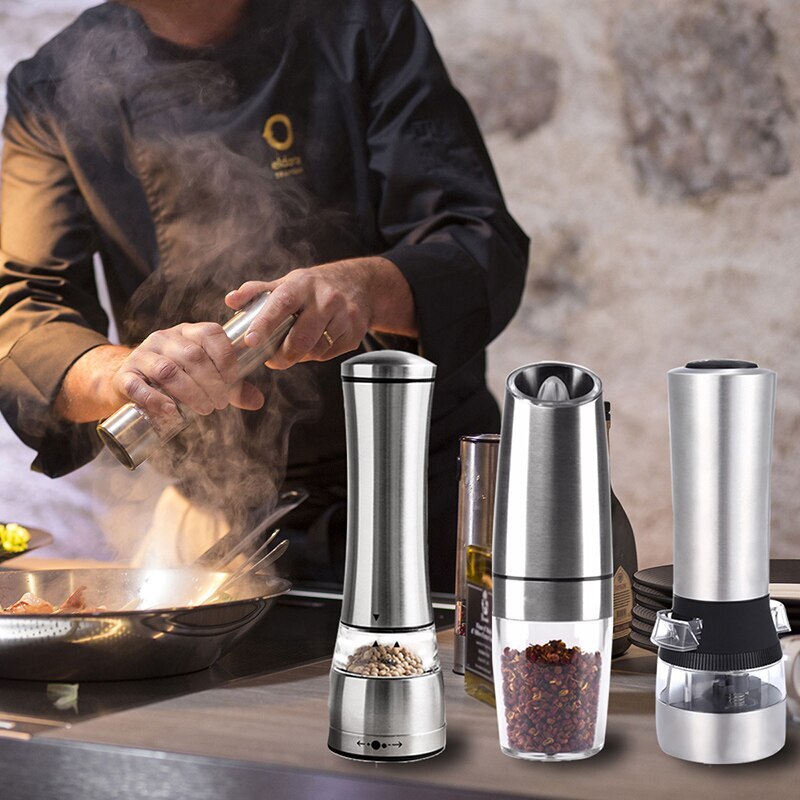 Roestvrijstalen peper zout kruiden handmatige molen grinder elektrische shakers keukenaccessoires voor restaurant hotel thuis keuken