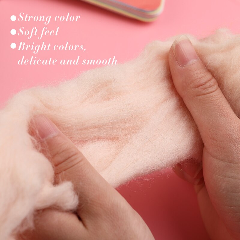 Lmdz 40 Wol Kleur Serie 3G/5G/10G Wol Fiber Diy Wol Fibre Bloem Dier speelgoed Vilten Wol Handgemaakte Vilten Ambachtelijke Kerst