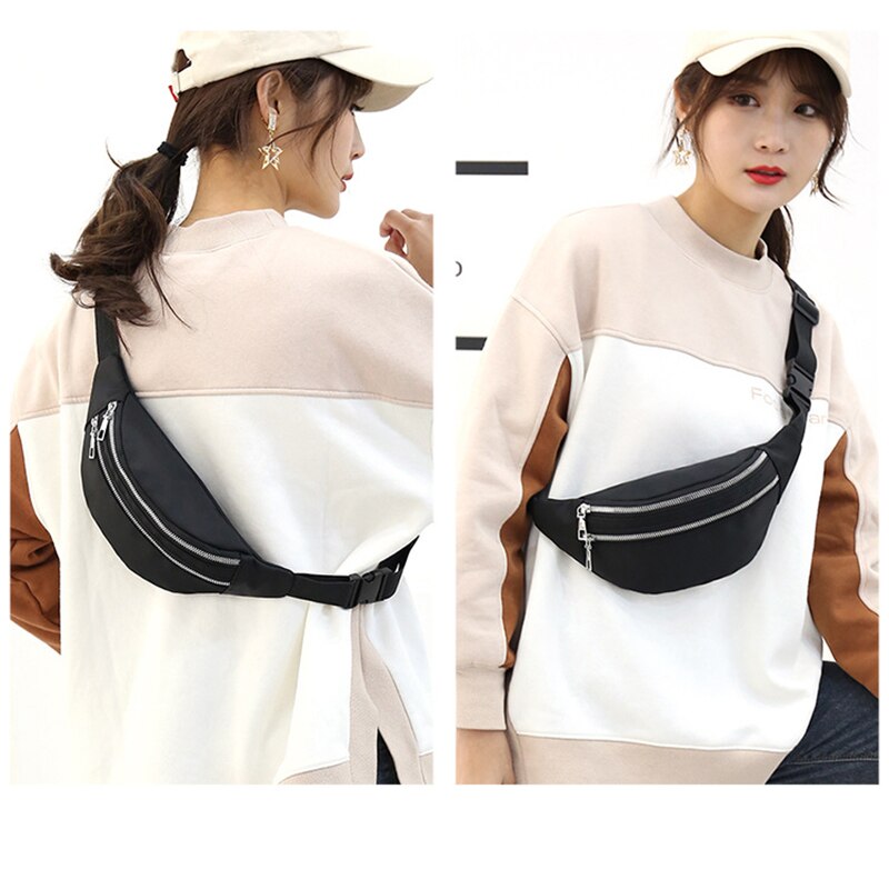 Sacos de cintura para mulheres moda fanny pacote poliéster banana saco à prova dwaterproof água hip bum saco para compras andando viajar esportes