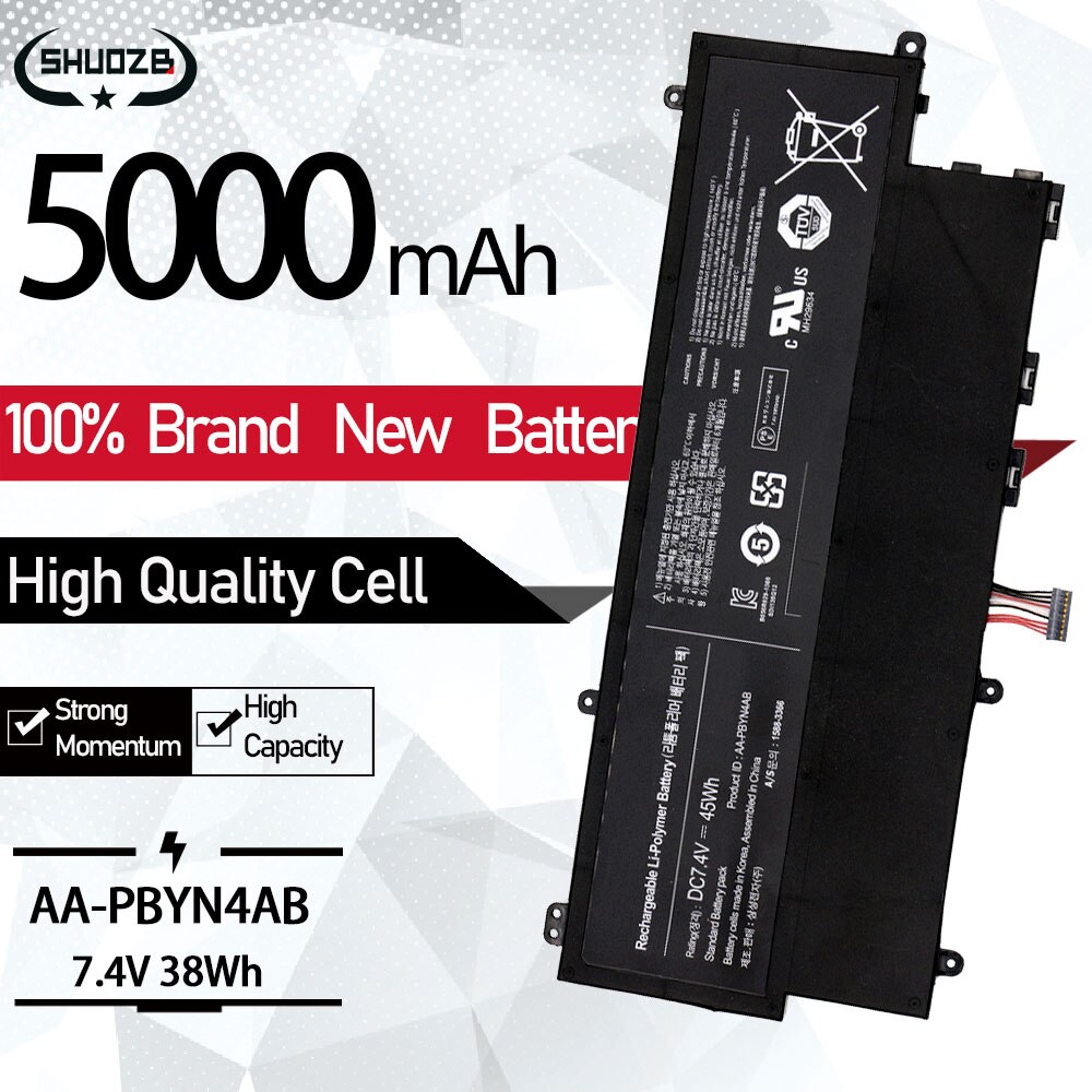 Aa-pbyn 4ab laptop batteri til samsung 530 u 3 series  ht3691 fc 700364 530 u 3c np530 v 3c np530 u 3c 535 u 3c 530 u 3b np530 u 3b 6000 mah 45wh: 5000 mah