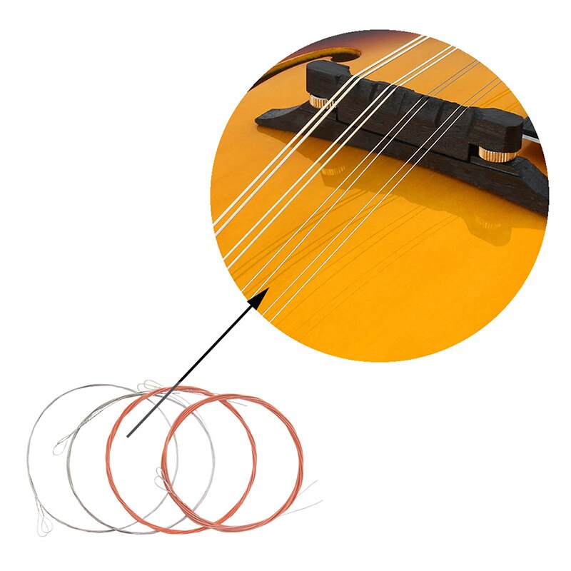 Mandolin Strings String Set E/A/D/G Imported Stainless Steel Mercerizing Strings Musical Instrument Accessories 8pcs/pack