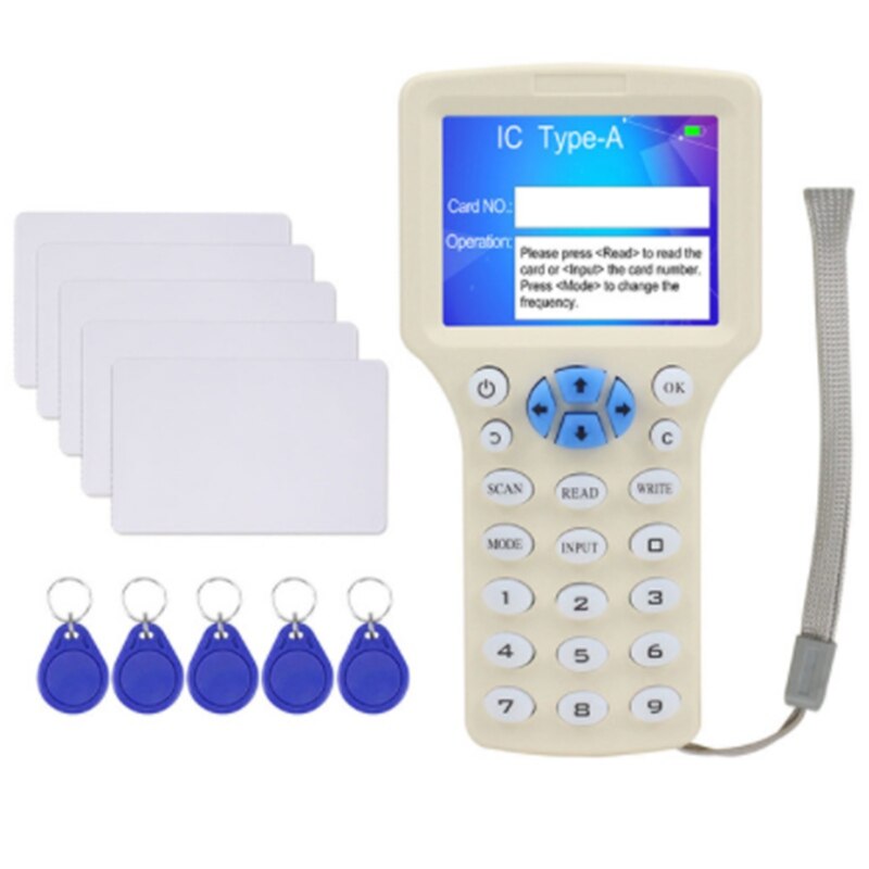 Lettore di accorto carta NFC a 10 frequenze scrittore RFID copiatrice duplicatore 125KHz 13.56MHz USB Imbrogliare copia chiave codificata UID: Default Title