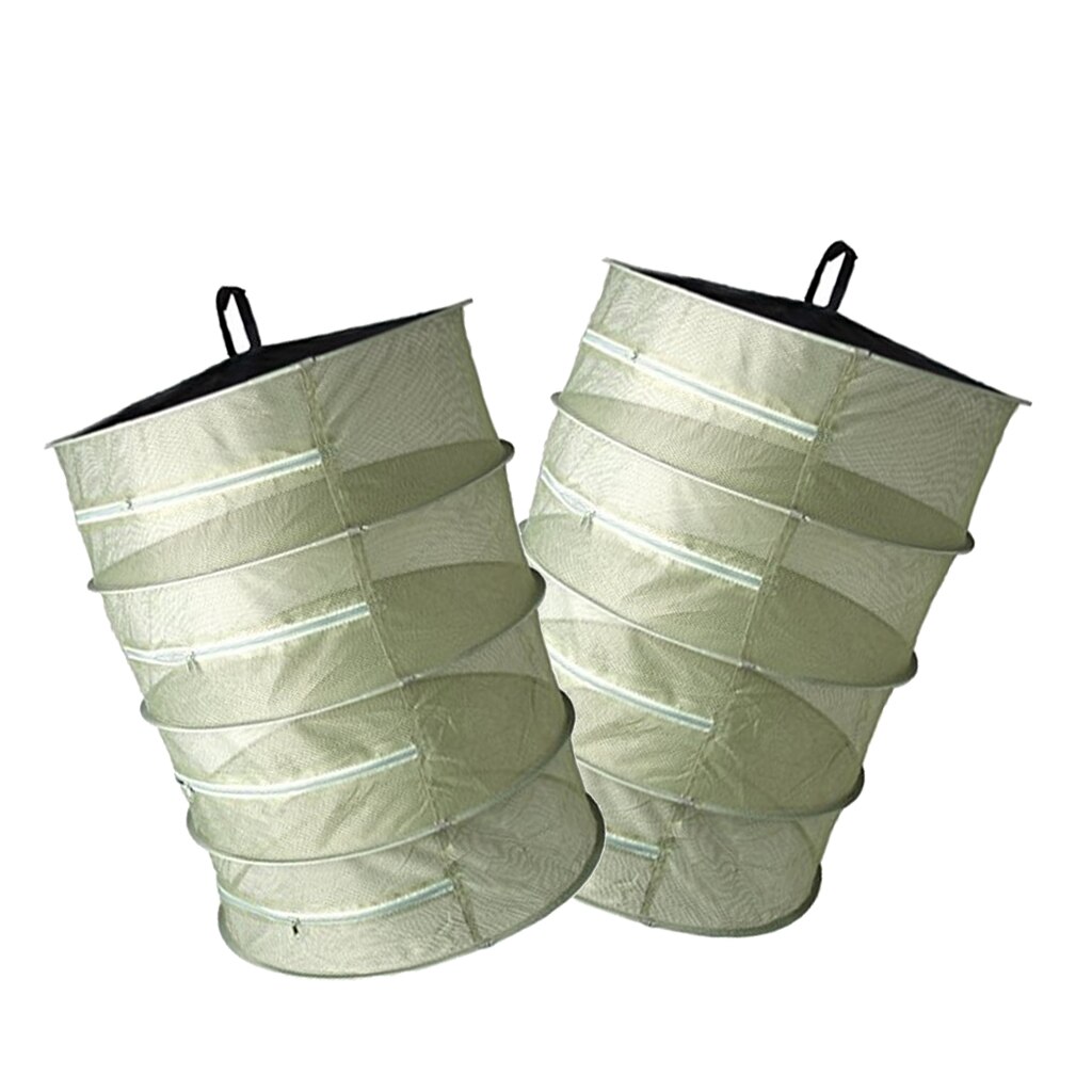 2pcs Large 4Tier 45cm Shelf Hydroponic Hanging Growing Herb Rack Drying Net