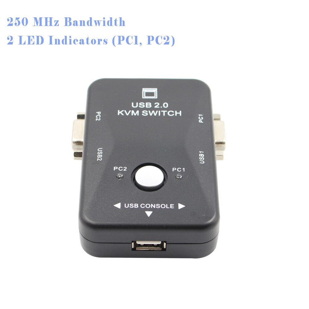 USB KVM Switch 2 Port VGA SVGA Switch Box USB 2.0 KVM Mouse Switcher Keyboard 1920*1440 Vga Splitter Box Sharing Switch