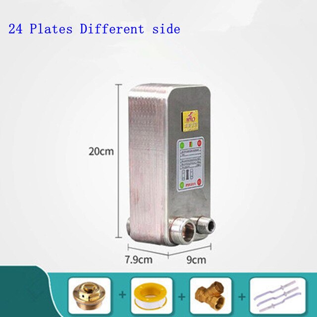24 Plates stainless steel heat exchanger Brazed plate type water heater SUS304: Different Side