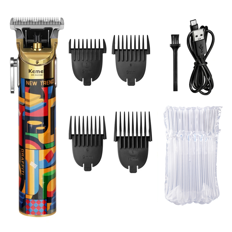 Kemei Original Haarschneidemaschine Bartschneider Zero Gapped Haarschneidemaschine Schnurloser professioneller Haarschneider für Männer KM-MAX5087: green