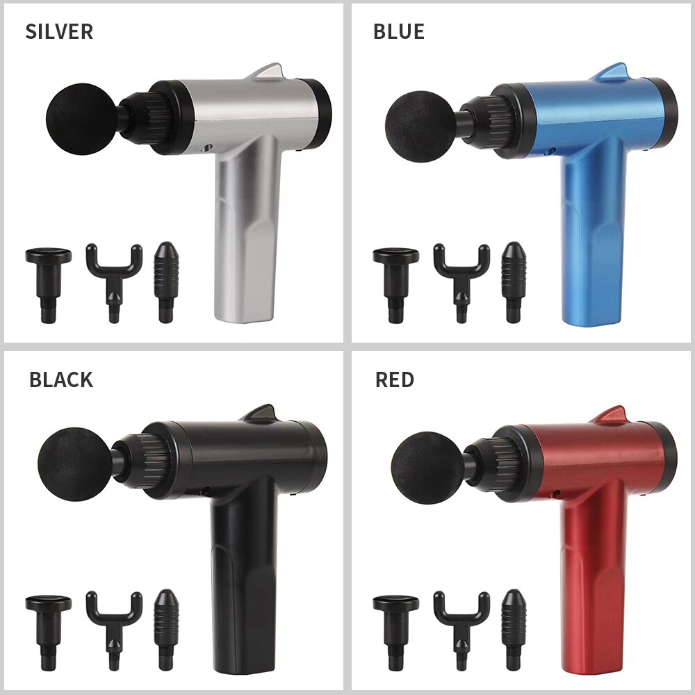 Electric Muscle Massage & 4 Replaceable Heads 6 Speed Handheld Deep Tissue Body Massage for Back Neck Arm Shoulder Pain Reliev