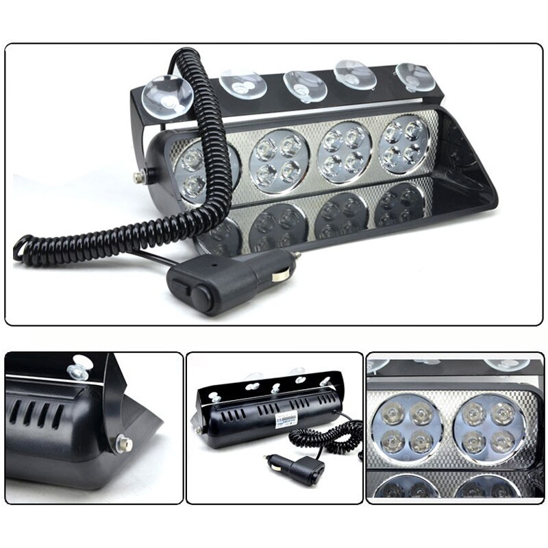16 LED Frontscheibe Strobe Auto Warnung Licht Saugnapf Scoop Polizei Blinken Sichere Alarm Nebel Lampe Notfall Signal Lichter DC 12V