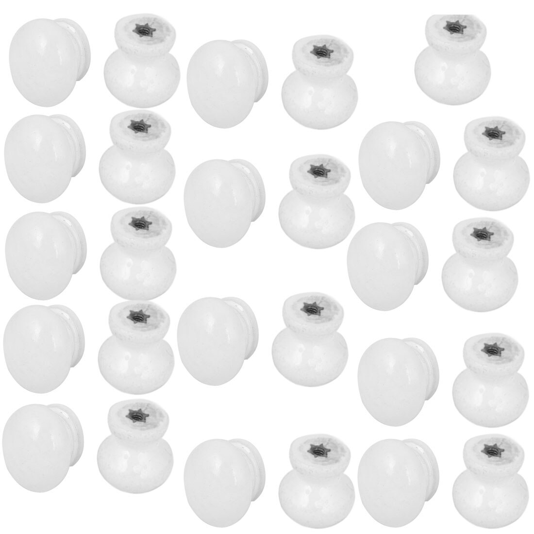Uxcell forboret tre dør skuff skap knotter håndtak 24 x 21mm hvite 25 stk