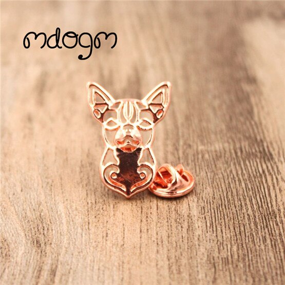 Mdogm Chihuahua Hond Animal Broches En Pins Pak Leuke Grappige Metalen Kleine Vader Verjaardag Voor Mannelijke Mannen B034: rose gold