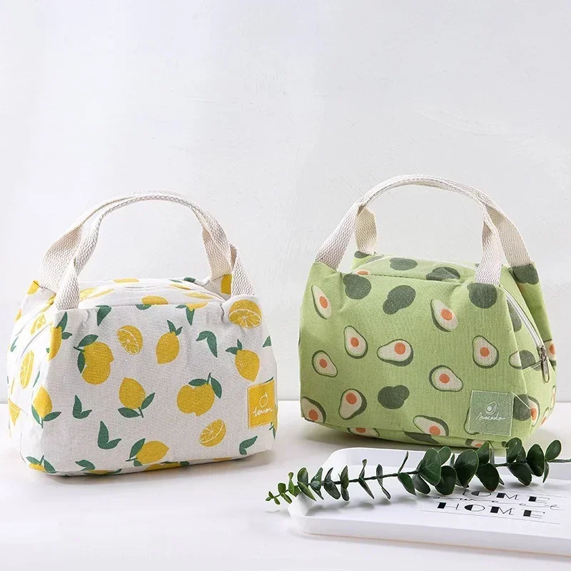 1-delige schattige fruitlunchtas voor vrouwen Draagbare geïsoleerde lunch thermische tas Bento-zakje Lunchcontainer Schoolvoedselzak
