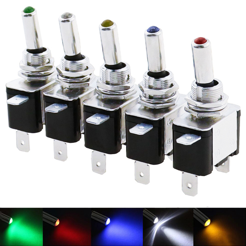 12V automatic rocker switch LED car modification 20A button with light switch 3 P-switch