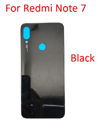 Capa traseira de vidro para xiaomi redmi, cobertura de bateria para celulares xiaomi redmi note 7 pro cobertura de vidro da bateria: Note 7  Black