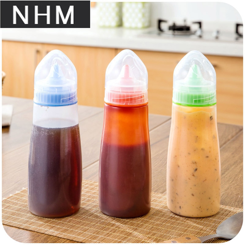 NHM 1 stks tomaat saus squeeze plastic salade jam saus fles saus fles squeez Kleur willekeurige