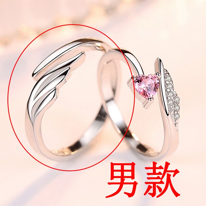 1 Pc Trendy Ecg Manchet Opening Ring Voor Vrouwen Lover Heart Wings Zirkoon Paar Vinger Sieraden Verstelbare Bridal Girl: Wing 3