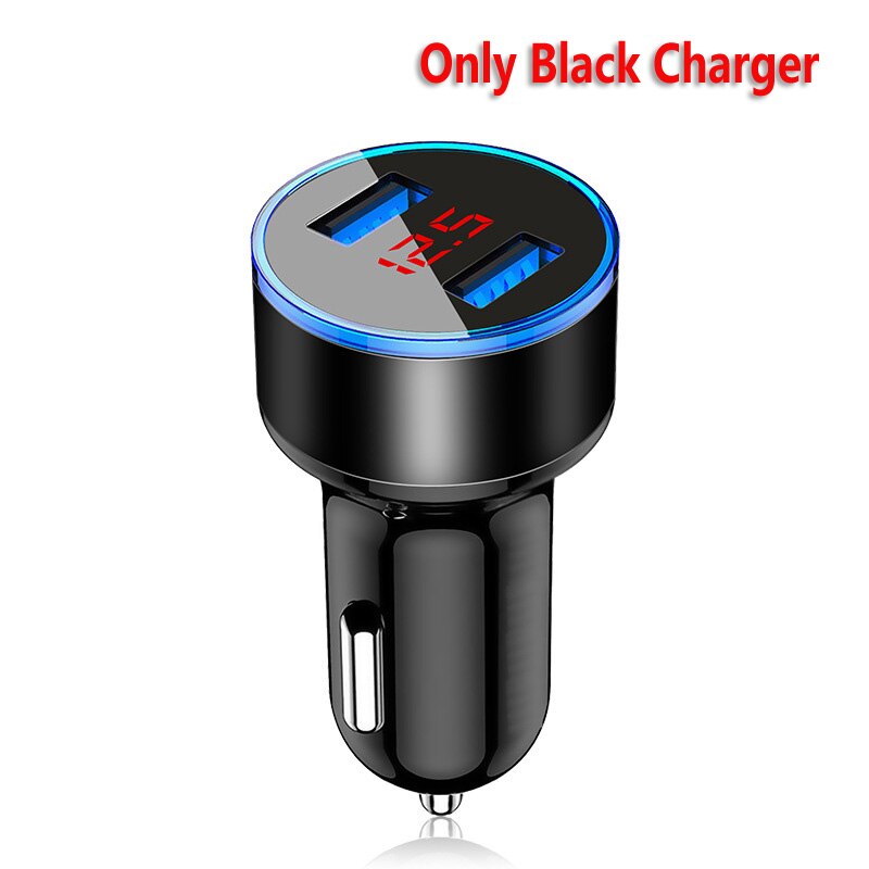 Car USB Charger Dual USB 3.1A Fast Charge Bank For Xiaomi 11 Note 10 9 T A2 A3 Lite Samsung S21 S20 FE Ultra S10 Mobile Phones: Only Black Charger