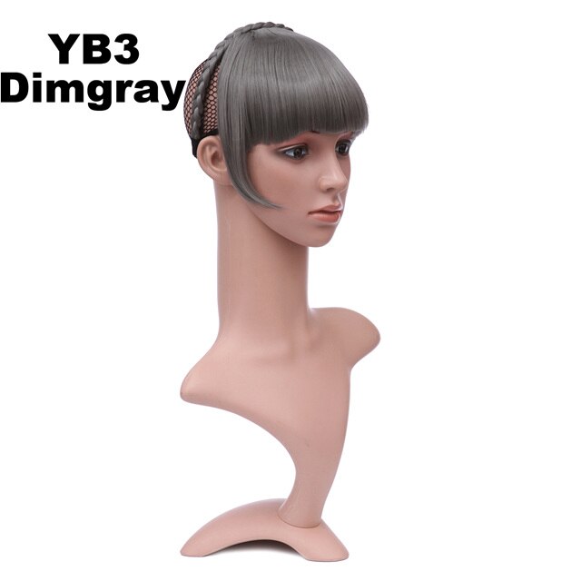 Girlshow 6 stk/parti foran syntetisk hår bang kort frynser med fletter pannebånd hår blunt bang  yb3 6 " , 16 farger tilgjengelig 50g: Yb3 farger dimgrå