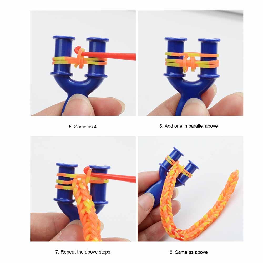 Perler legetøj sæt 4400 stk vævebånd sæt væve gummibånd regnbue hånd strikkemaskine håndlavet diy farve gummibånd diy børn